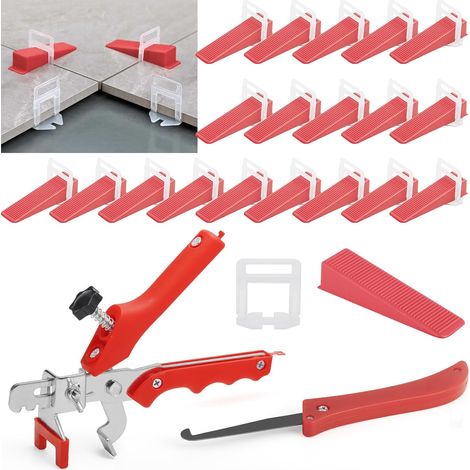 Kit de Nivellement pour Carrelage 2mm, 300 Croisillon Carrelage Autonivelant, 100 Cale Carrelage Réutilisable, pour Carrelage DIY Mur et Sol (1/5)