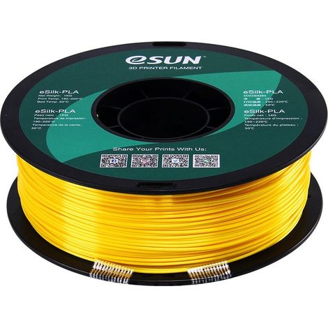 eSUN PLA-Silk Filament, 1.75mm, 1000g eSUN PLA-Silk Filament 1.75mm 1000g Yellow