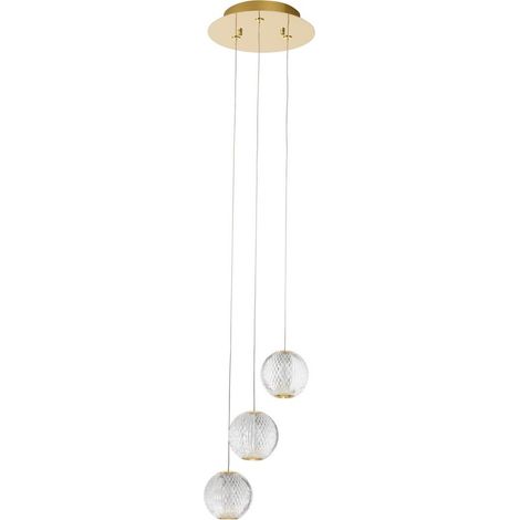 Merano Gander Plafonnier Suspendu LED Intégré Aluminium Doré LED 15W 664Lm 3200K