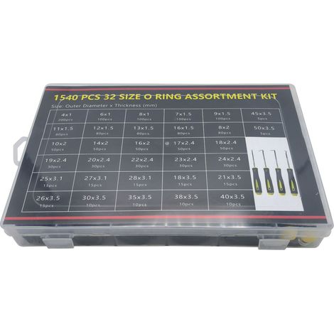 1540 Joints Toriques Nitrile Métrique 4-50mm 32 Tailles Pick (1/5)