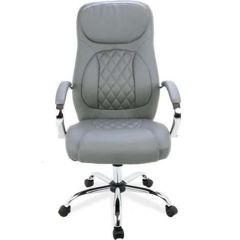 Chaise de Bureau en Cuir, Gris, 125 x 64 x 52,50 cm (1/5)