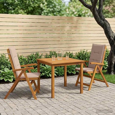 vidaXL Ensemble de salle à manger de jardin 3 pièces 2 place Taupe (1/5)