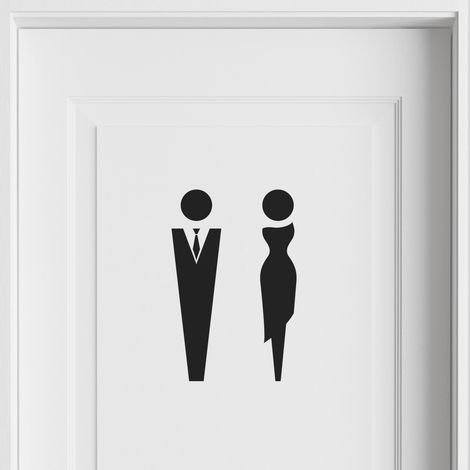 Sticker Mural - WC - 37x53 cm - Noir (1/3)