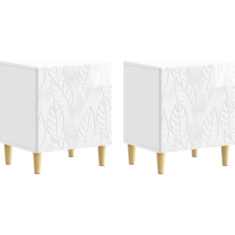 vidaXL Bedside Table 2 pcs High Gloss White 43 x 34.5 x 50 cm (1/5)