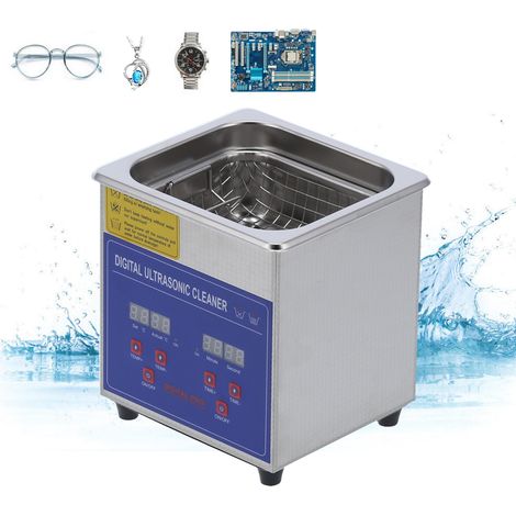 MH-009S Ultraschallreiniger 1,3 l, 40 kHz, Edelstahl, mit Heizfunktion und Timer, Digitalanzeige, europäischer Standard AC 200-240 V. (1/5)