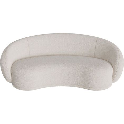 Sofá de 3 plazas en tela bouclé blanco - Nova (1/4)