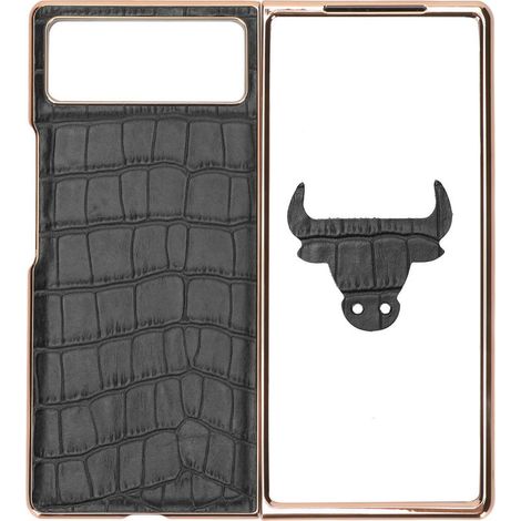 Faltbare Schutzhülle für Xiaomi MIX Fold 2 aus Nano-Leder mit Krokodilmuster, schwarze, kratzfeste Schutzhülle (1/5)