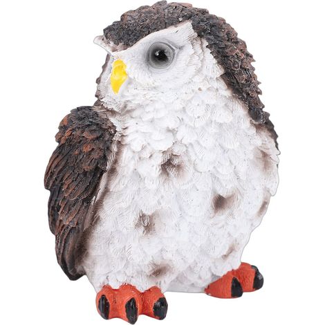 Figurine de hibou marron, mignonne et réaliste, petite sculpture en résine, statue d'animal pour la décoration intérieure (1/5)