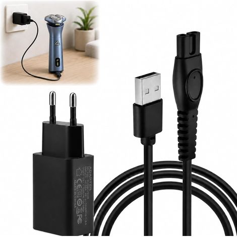 5V Chargeur Rasoir Compatible avec OneBlade One Blade 3000X/5000X/8000/i9000 360, QP1924 QP2724 QP2734 QP2824 QP2834 QP4631 MG5910 MG7910 MG9510, Câble USB 1m pour Tondeuse Bodygroom (1/5)