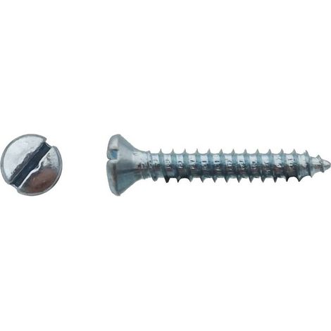 500 Vis à Tôle Tête Fraisée Bombée Fendue 4.8 x 15.9 mm - DIN 7973 - Zingué blanc - D-Work