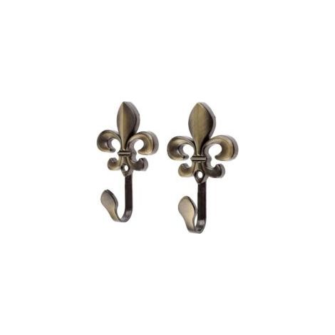 Juego de 2 ganchos de pared de bronce con flores de ciruelo para colgar ropa y toallas - Accesorios para cortinas y persianas (1/5)