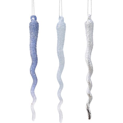 DECORAZIONE STALATTITE STILE GHIACCIO COLORE ASSORTITO H17CM
