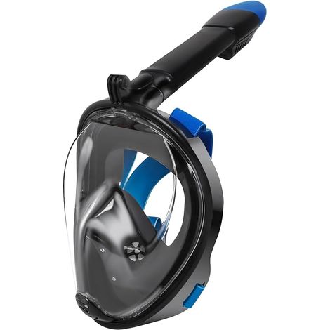 Masque de Plongée,180°View Masque Snorkeling Plein Visage, Anti-buée et Design Pliable pour Adultes Enfants