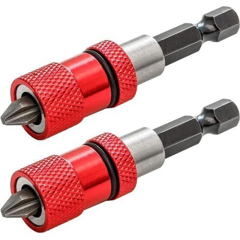 Portainserti magnetico con fermo di profondità regolabile, attacco esagonale da 1/4", inserto per cacciavite per cartongesso con punte PH2. (1/4)