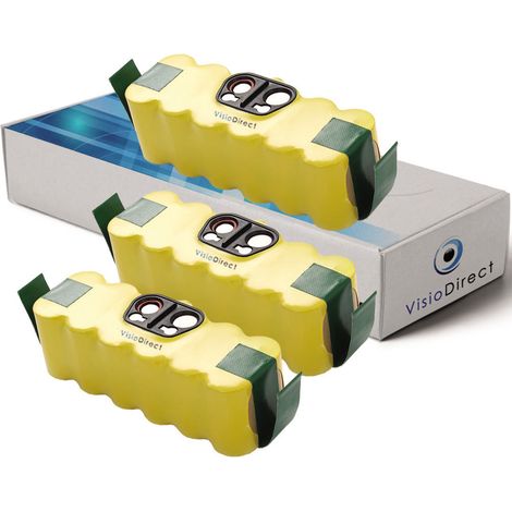 Lot de 3 batteries pour Irobot Roomba 620 aspirateur laveur autonome 3500mAh 14.4V