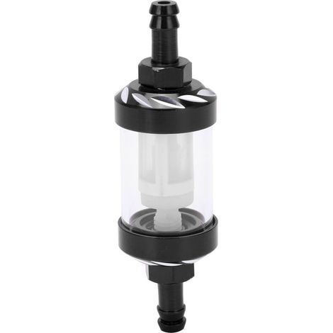 Ersatzgehäuse aus Aluminiumlegierung für Glas-Kraftstofffilterelement für Auto, ATV, SUV, Motorrad und Pitbike – Schwarz – Crezuo