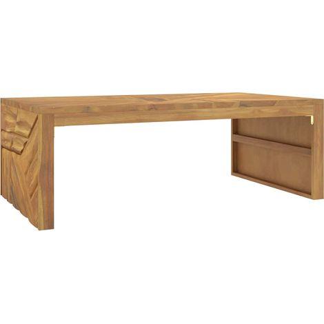 vidaXL Tavolino da Salotto 110x60x38 cm in Legno Massello di Teak (1/5)