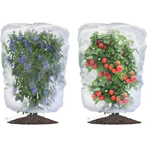 Rete per alberi da frutto, rete anti-insetti per piante, rete di protezione dagli insetti, protezione per piante con coulisse e cerniera, per proteggere le piante in vaso (0,7 x 1 m)