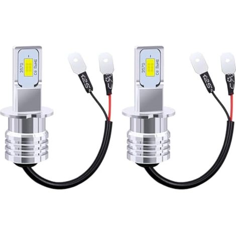 2PCS Ampoule H3 LED,H3 Ampoule de Brouillard 12V-24V Feux Anti-brouillard Auto LED 2SMD 5W Feux de Brouillard DRL Voiture Ampoules (Jaune) (1/5)