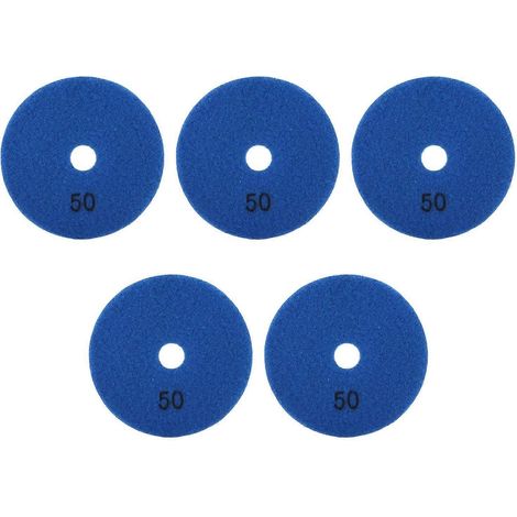 5-teiliges Set mit 4-Zoll-Diamant-Nasspolierpads, weichen Schleifscheiben für Marmor, Granit und Keramik, 50 Körnungen