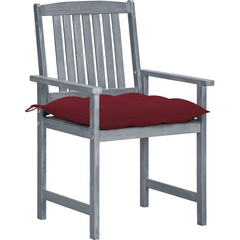 Maison Exclusive - Sedie da Giardino con Cuscini 8 pz in Massello di Acacia Grigie