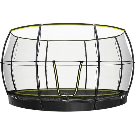 Rebo 12ft Inground Base Jump Trampoline with Halo ll Enclosure