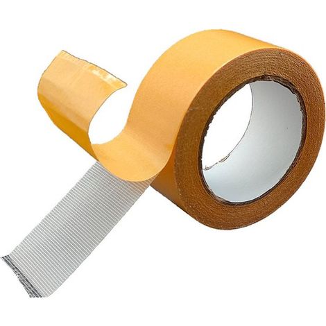Ruban adhésif double face - Ruban de fixation - Ruban textile - Ruban pour moquette - Ruban en maille transparente - Multi-usages - 50 mm x 20 mètres (1/5)