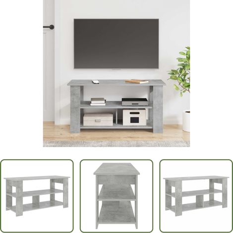 Bois d'ingénierie - Support de télévision Gris béton 100 x 40 x 50 cm (1/5)