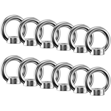 12 Pièces Écrou à Anneau, D'écrous à Anneau en Acier Inoxydable 304, Ecrou a Oeil M8, Écrous à Oeil, Anneaux de Levage, Boulon à Oeil pour Les Accessoires de Levage et Raccord de Cordedengyank (1/5)