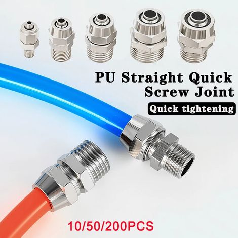 (PC8-M6x1-50 PCS) Raccord rapide pour tuyau, filetage mâle, pneumatique, connecteur à serrage rapide (1/5)