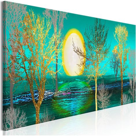 Tableau Golden Forest Étroit - 135 x 45 cm (1/3)