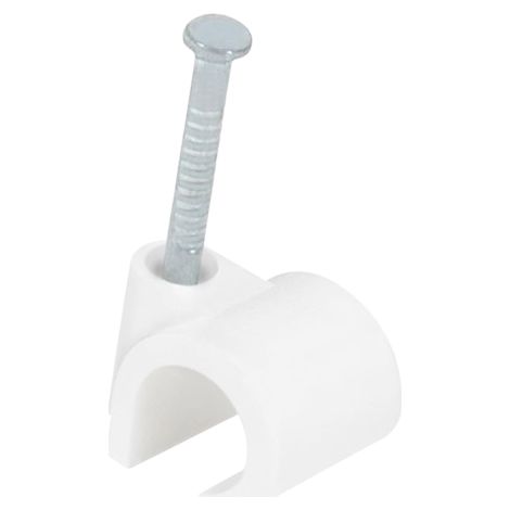 Clips Serre Cavalier Cable Lot de 100 Attaches Fils (Diamètres 12 à 16 mm) sous Boite avec Accroche Blanc (1/5)