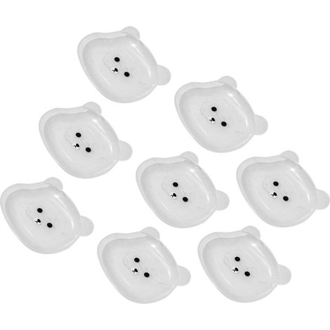 8-teiliges Set mit Saucenschälchen im niedlichen Bären-Cartoon-Design in sanften, leuchtenden Farben. Transparente und vielseitige Teller für Partys, Abendessen und Cafés. Inklusive Halter. (1/5)