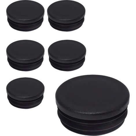 Lot de 6 Bouchon Tube Rond 45mm Plastique Noir RAL 9005 Pour Clôture Poteau Industrie (1/5)