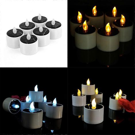 Lot de 6 veilleuses électroniques sans flamme à énergie solaire, idéales pour Noël et Halloween. (1/4)