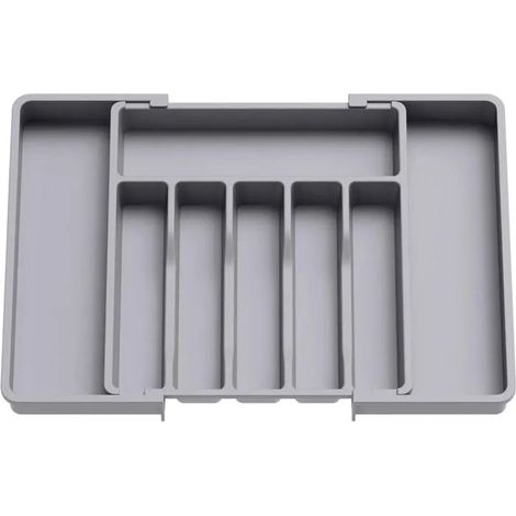Range Couverts, Plateau d'Ustensiles Extensible pour Tiroir, Organisateur de Tiroir Réglable pour la Cuisine, Rangement Compact en (1/4)