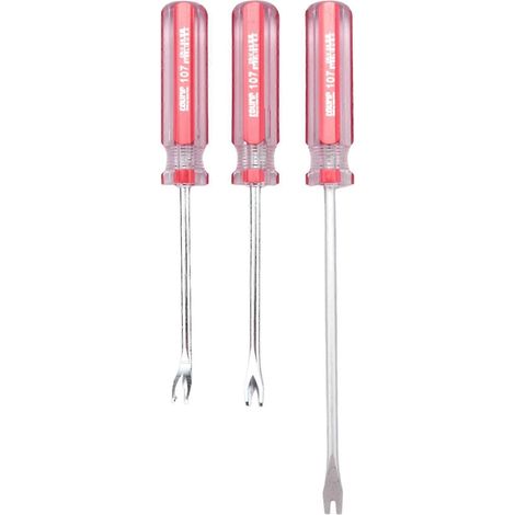Lot de 3 arrache-clous, extracteur de clous et agrafes de 3 mm à pointe en V/U, tournevis inclus (1/5)