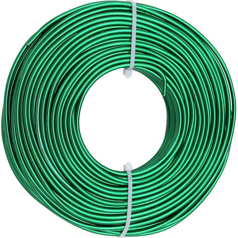 Fil en aluminium flexible pour la fabrication de bijoux, les loisirs créatifs et les projets de bricolage, 0,8 mm (calibre 20) x 30 m, vert gazon (1/5)