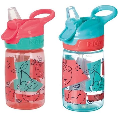 NUBY Incredible Gulp, lot de 2, 360 ml, fraises (1/5)