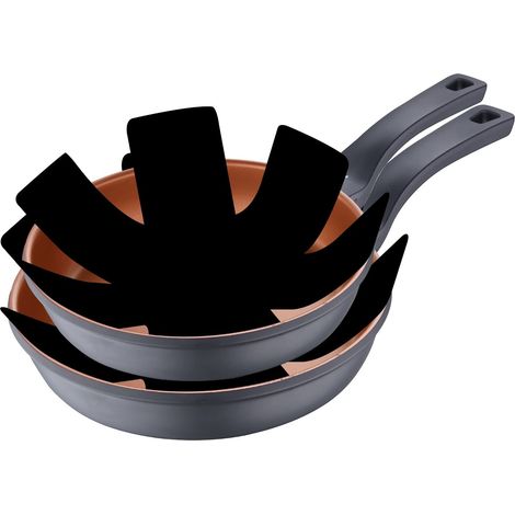 SAN IGNACIO Bronze  Set di Padelle  Set di 2 Pezzi di 20 e 24 cm di Diametro e 2 Protettori Padelle  Prodotti in Alluminio Pressofuso  Padelle Antiaderenti  Adatte per Tutti i Piani Cottura (1/5)