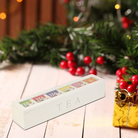 Aufbewahrungsbox aus Holz für Tee, Kaffee und Teebeutel, Aufbewahrungsbox für Zuckerpäckchen, Aufbewahrungsbehälter für Zuhause (1/4)