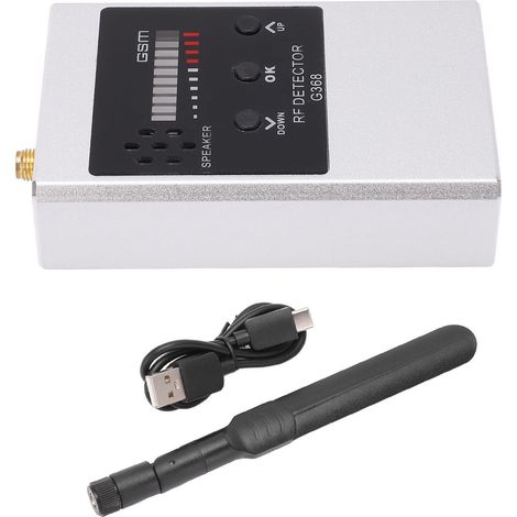 Détecteur de Signaux Sans Fil 300MHz-2700MHz avec Alarme Sonore et LED, Scanner RF Ajustable Argenté (1/5)