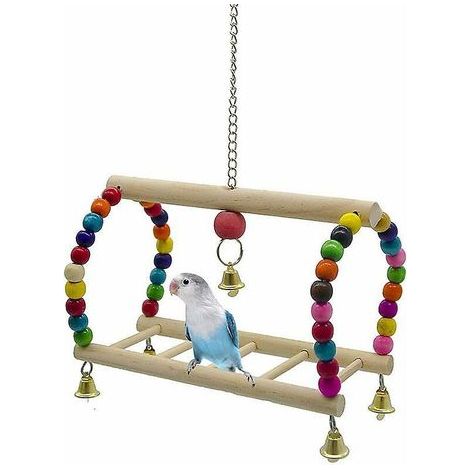 perruche Jouet Oiseau Cage Accessoire Oiseau Jouet Perruche Accessoire Perroquet Jouet Oiseau Accessoire En Bois Oiseau Chelle Perroquet Le Frotte (1/5)