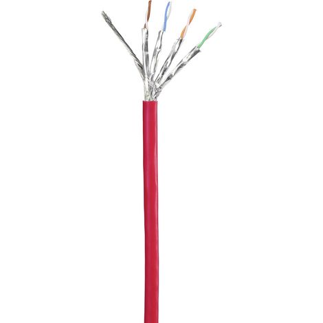 Renkforce RF-5176542 RJ45 Patchkabel CAT 6 S/FTP 2.00 m Rot mit Rastnasenschutz, vergoldete Steckkon (1/5)