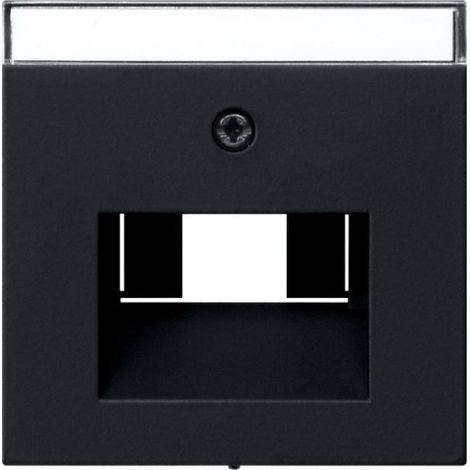GIRA 0284005 ABDECKUNG FÜR UAE/IAE (ISDN)- UND NETZWERK-ANSCHLUSSDOSE MIT BESCHRIFTUNGSFELD, SYSTEM 55, SCHWARZ MATT