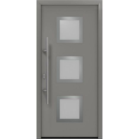Hörmann Ecostar Haustür "ISOPRO IP 810S", graualuminium matt (RAL 9007), 110 x 210 cm (B x H), DIN Links