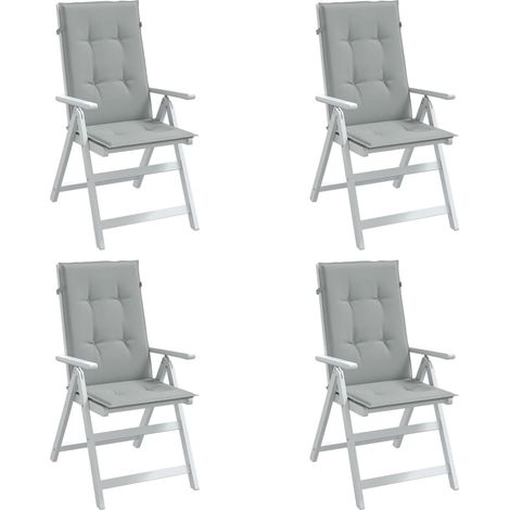 Hochlehner-Auflagen 4 Stk. Melange Hellgrau 120x50x4 cm Stoff