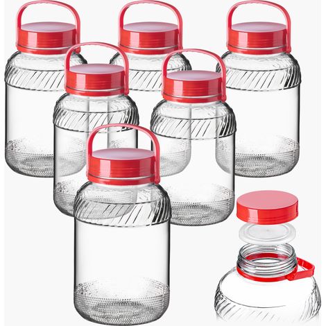 KADAX Bocal Bocal en Verre 5L avec Bouchon et Poignée pour Décaper le Chou Paquet 6pcs (1/5)