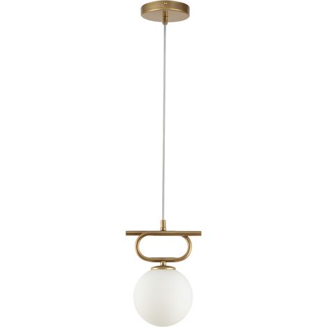 Suspension Tes dorée verre globe blanc G9 12W Sigma (1/3)