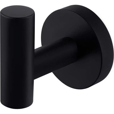 ZOLGINAH Porte Torchon Salle de Bain Serviette Crochet Robe Clé Crochet Douche Cuisine Tenture Murale Crochets Mural 304 en Acier Inoxydable Noir mat, A2164DG-BK (1/5)